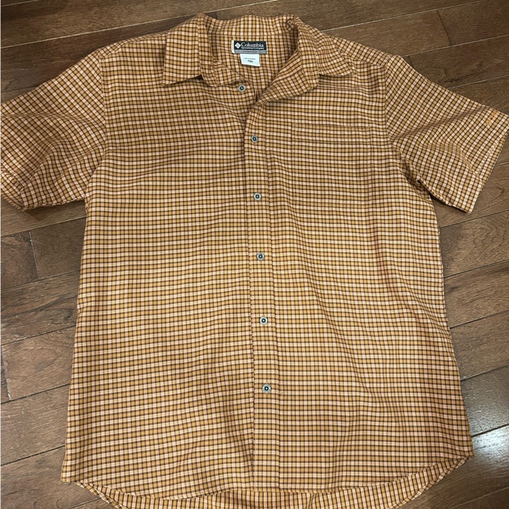 Columbia Men's Casual Brown Checkered Shirt